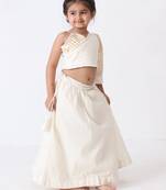 Jilmil golden-silver lurex cotton lahenga set