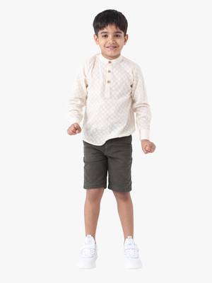 boy's cotton roll-up sleeves shirt 5