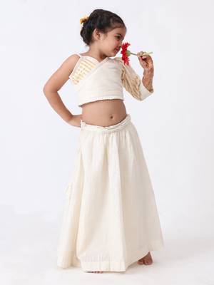 Jilmil golden-silver lurex cotton lahenga set 4