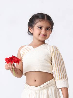 Jilmil golden-silver lurex cotton lahenga set 5