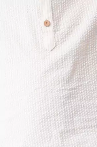 boy's cotton seersucker roll-up sleeves shirt