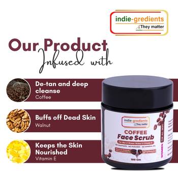 indie-gredients| Coffee Scrub| Best Acne Anti Cellulite Treatment| Face Cleanser for Women(100 gm)Pack of 2 1