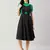 Winered women black pinafore flared dress
