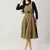 Winered women green pinafore flared dress