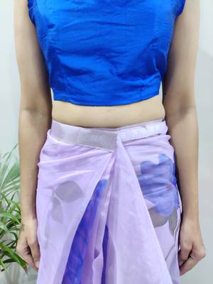 Purple Colour Organza Silk Hand Work Ready To Wear Saree WITH UN-STITCHED BLOUSE 6