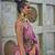 Purplish pink color lakhnavi chikankari weaving work saree with blouse