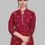 Here is a red color, cotton, printed, badhani, collar neck, designer kurti, white bottom, straight kurti: