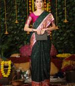 BRIGHT GREEN BANARASI PAITHANI SILK CLASSY SAREE