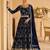 Navy Blue Georgette Based Sequin Worked Anarkali Suit For Women
