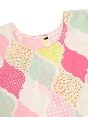 Multicolor Straight Abstract Pattern Crepe Kurti 5
