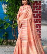 ORANGE TUSSAR SILK ATTRACTIVE SAREE