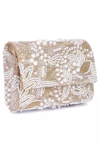 Pearl gold clutch