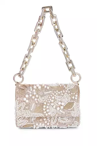 Pearl gold clutch