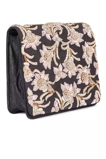 Black shamiana clutch bag