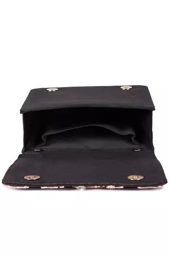 Black shamiana clutch bag