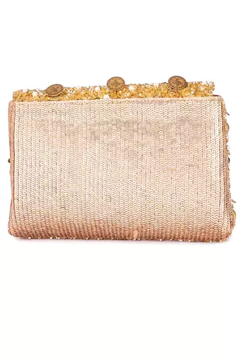 Gold evil eye clutch