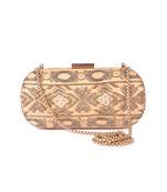 Beige geo bold clutch