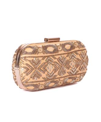 Beige geo bold clutch 3