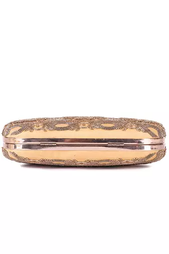 Beige geo bold clutch