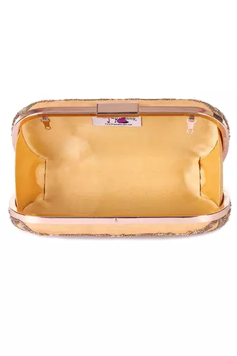 Beige geo bold clutch