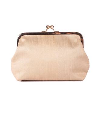 Beige beady roses batua clutch 3
