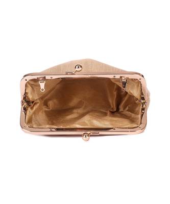 Beige beady roses batua clutch 5