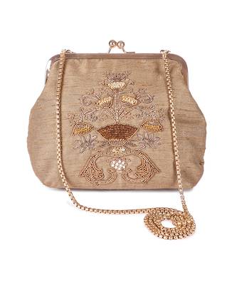 Beige sona guldasta clutch 1