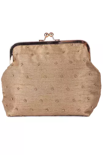 Beige sona guldasta clutch