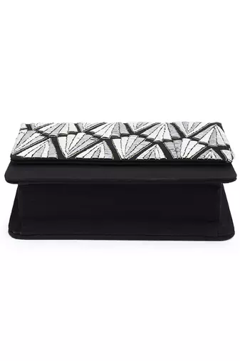 Shades of silver clutch