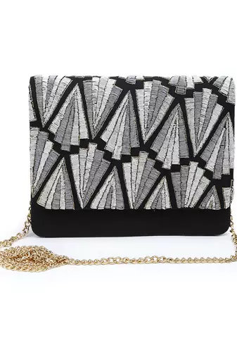 Shades of silver clutch