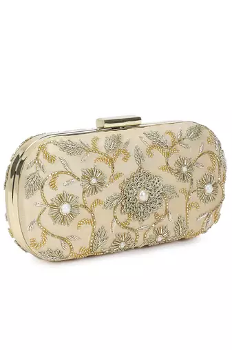 Beige aamras clutch