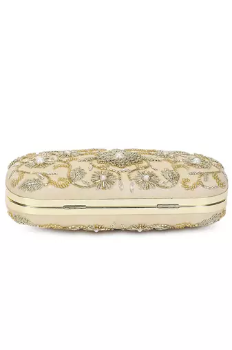 Beige aamras clutch