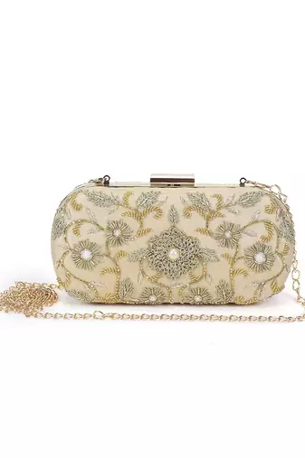 Beige aamras clutch