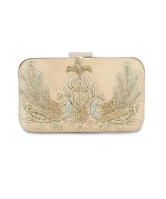 Golden peacock clutch 1