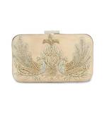 Golden peacock clutch