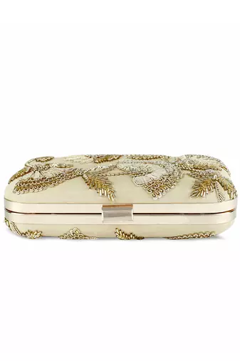 Golden sunshine box clutch