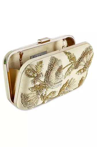 Golden sunshine box clutch