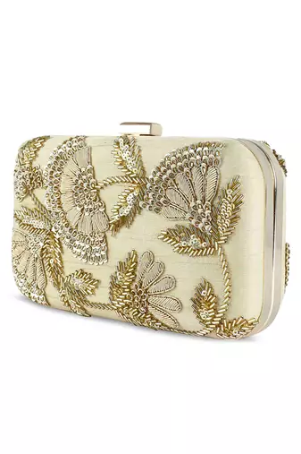 Golden sunshine box clutch