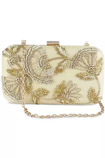 Golden sunshine box clutch