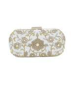 Ice blue flower clutch