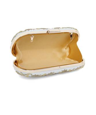 Ice blue flower clutch 5