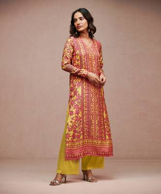 Mustard pitaya kurta set 2