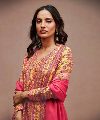 Mustard pitaya kurta set 4