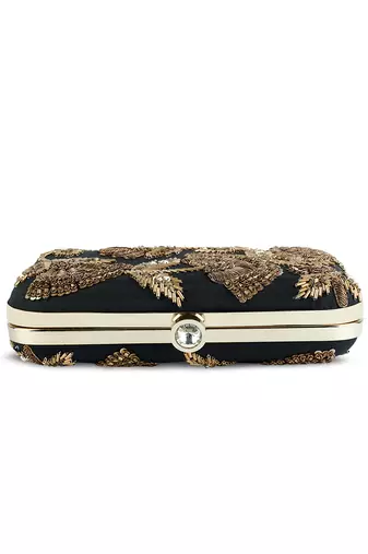 Black zardosi clutch