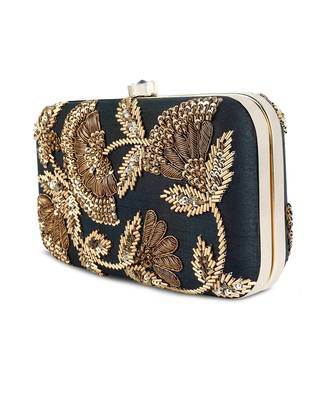 Black zardosi clutch 4