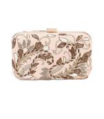 Peach double paisley clutch