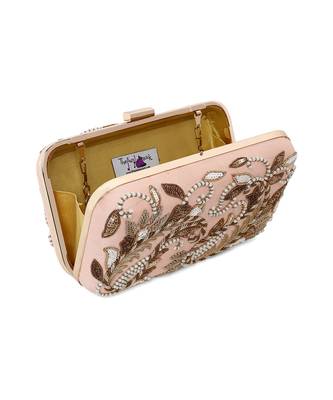 Peach double paisley clutch 3