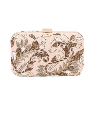 Peach double paisley clutch 5