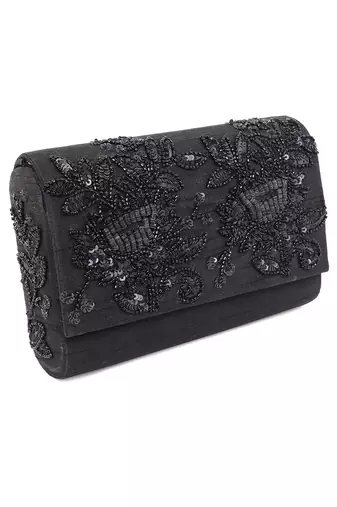 Black on black clutch
