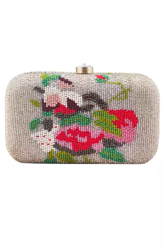 White beaded clutch